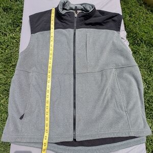Duluth Trading Vest Mens 3XL Gray Black Shoremans Fleece Gridlock Workwear Zip